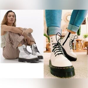 NWOT Dr. MARTENS WHITE JADON BOOT SMOOTH LEATHER PLATFORM GENDER NEUTRAL M6 W7